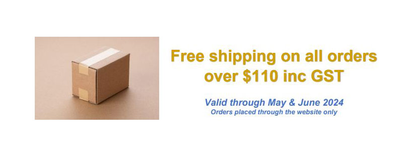 Free Shipping on Orders over $110 inc GST